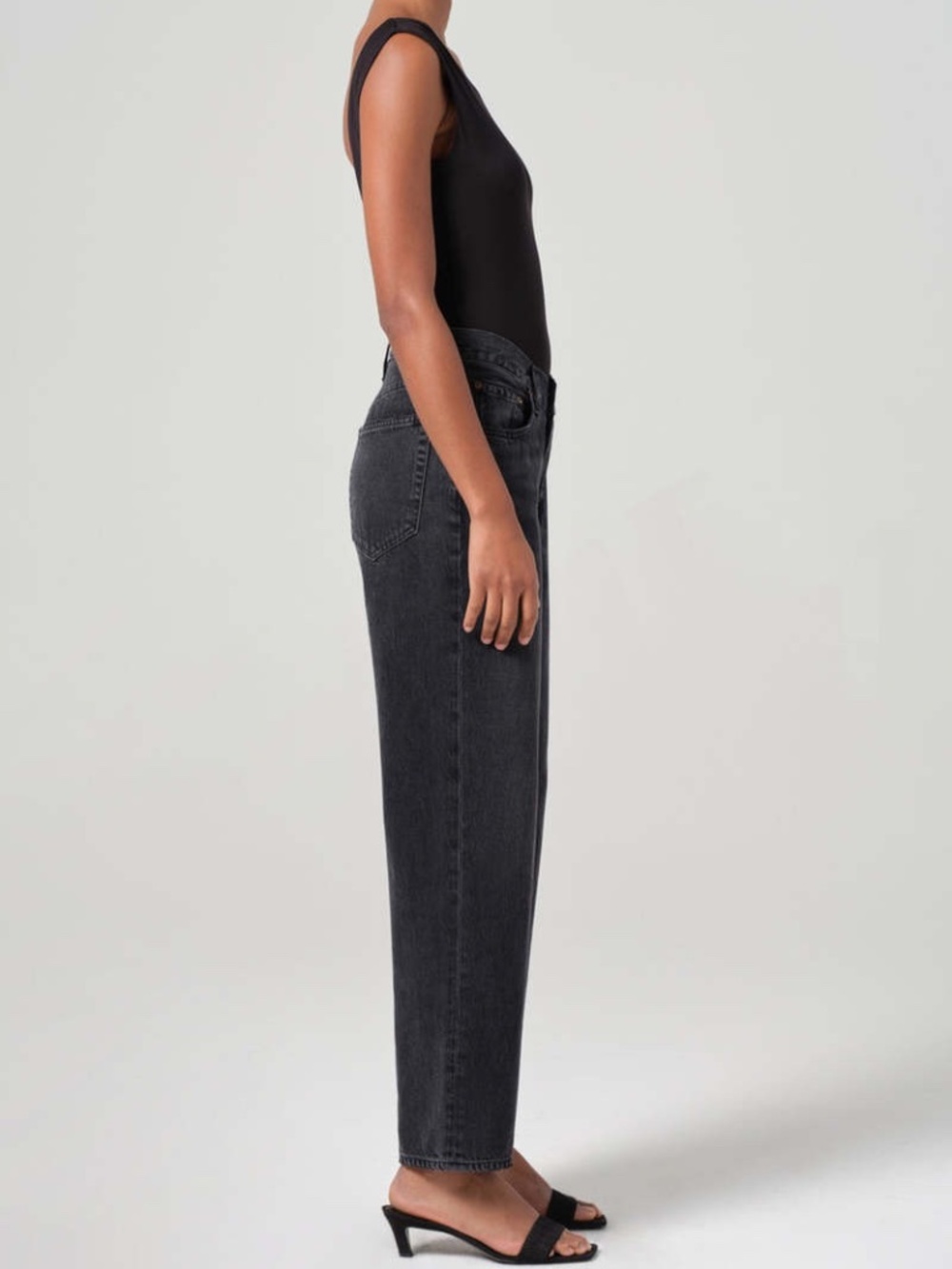 NWT Agolde V Waist Baggy Black Denim Jeans | Size 27 - Picture 4 of 15